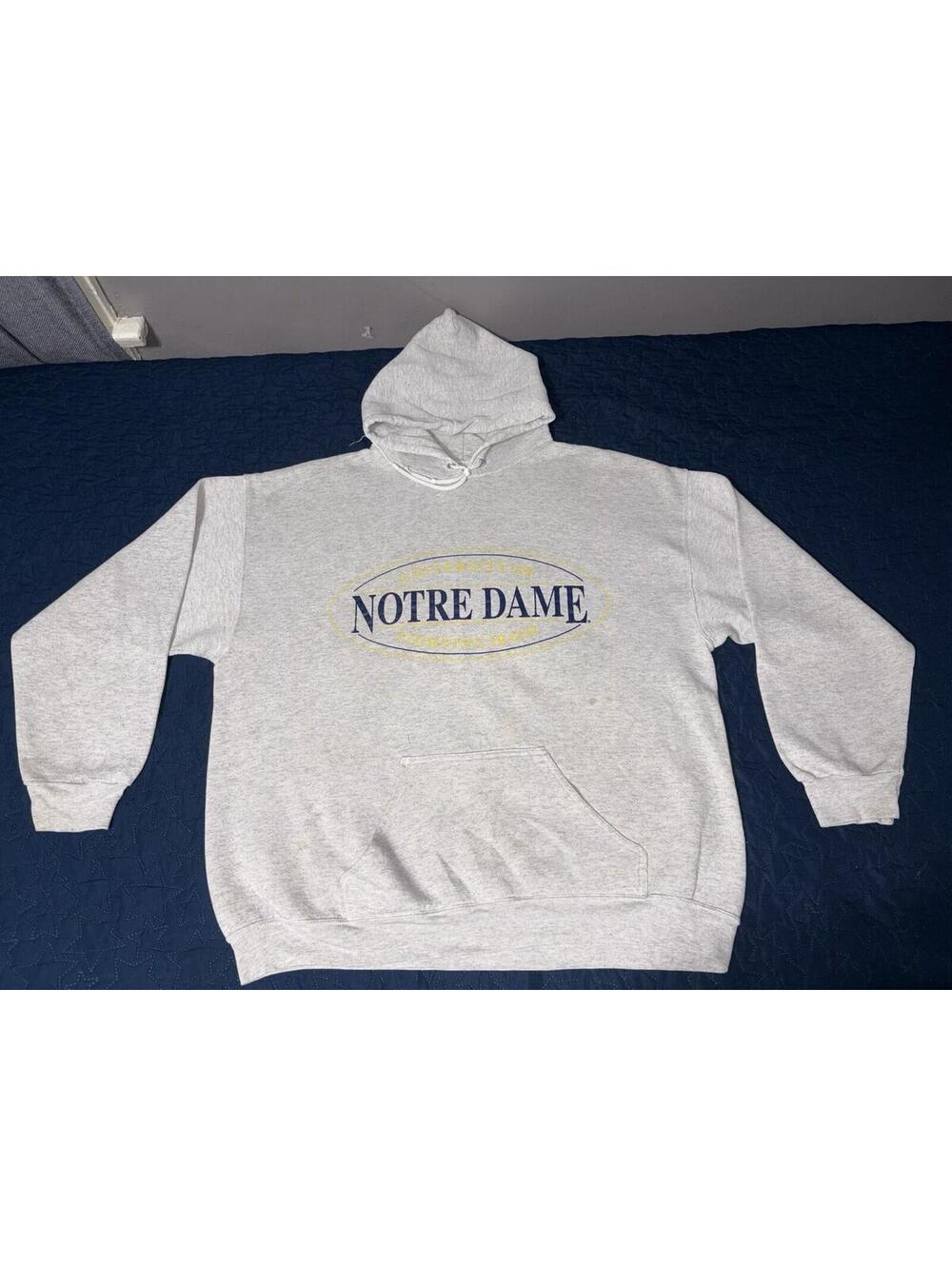 Notre Dame University Fighting Irish Sweatshirt Gray Size XL Trau & Loevner 90's